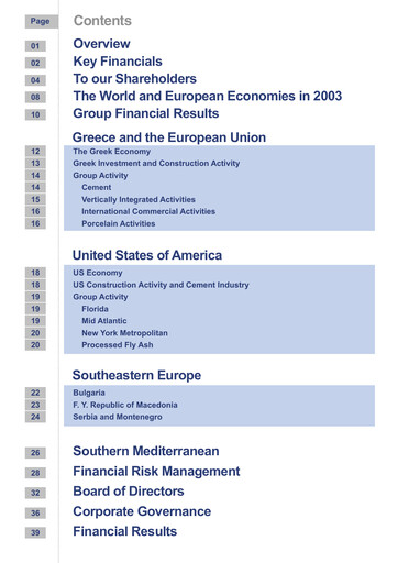 Thumbnail Titan Cement International Annual Report 2003