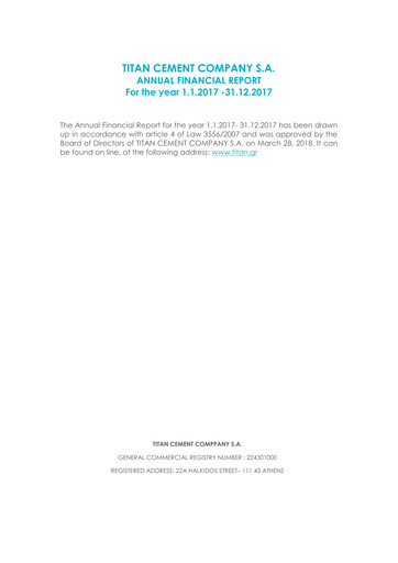 Thumbnail Titan Cement International Financial Report 2017