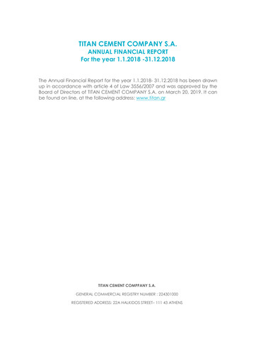 Thumbnail Titan Cement International Financial Report 2018