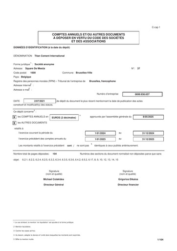 Thumbnail Titan Cement International Financial Statement 2024