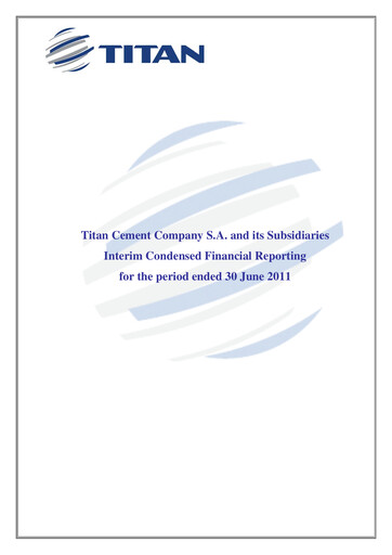 Thumbnail Titan Cement International Half-year Report 2011-h1
