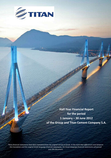 Thumbnail Titan Cement International Half-year Report 2012-h1