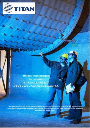 Thumbnail Titan Cement International Half-year Report 2013-h1