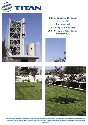 Thumbnail Titan Cement International Half-year Report 2015-h1