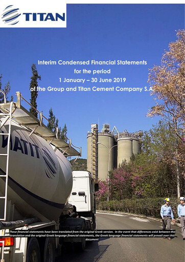 Thumbnail Titan Cement International Half-year Report 2019-h1
