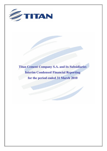Thumbnail Titan Cement International Quarterly Report 2010-q1