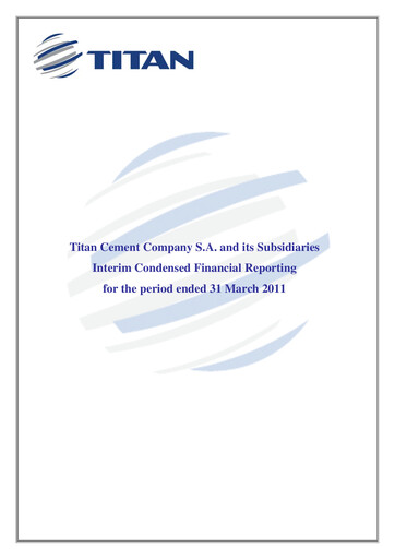 Thumbnail Titan Cement International Quarterly Report 2011-q1