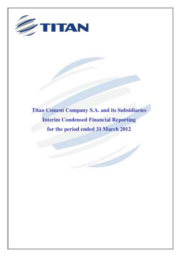 Thumbnail Titan Cement International Quarterly Report 2012-q1
