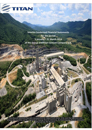 Thumbnail Titan Cement International Quarterly Report 2014-q1