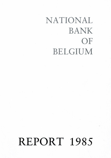 Thumbnail Banque nationale de Belgique Annual Report 1985