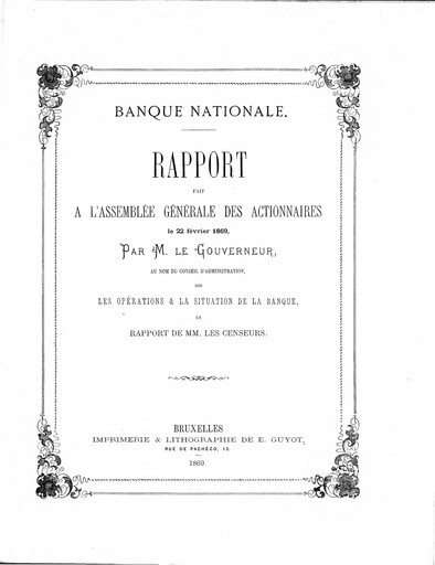 Thumbnail Banque nationale de Belgique Annual Report 1868