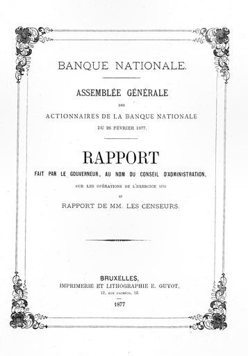 Thumbnail Banque nationale de Belgique Annual Report 1876