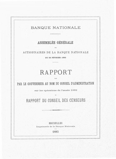 Thumbnail Banque nationale de Belgique Annual Report 1882