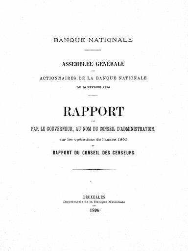 Thumbnail Banque nationale de Belgique Annual Report 1895