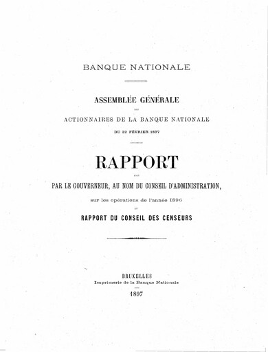 Thumbnail Banque nationale de Belgique Annual Report 1896