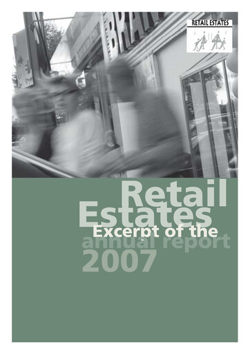 Thumbnail Retail Estates NV Annual Report 2007