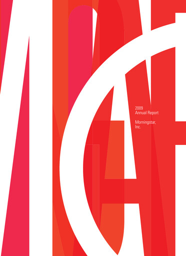 Thumbnail Morningstar
 Annual Report 2009