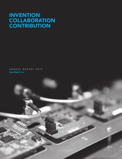 Thumbnail InterDigital
 Annual Report 2012