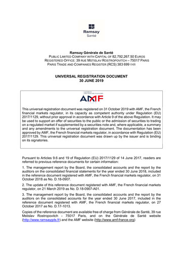 Thumbnail Ramsay Générale de Santé Universal Registration Document 2019