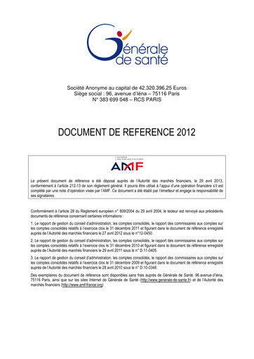 Vorschaubild Ramsay Générale de Santé Universelles Registrierungsdokument 2012