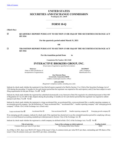 Thumbnail Interactive Brokers
 Quarterly Report 2021-q1
