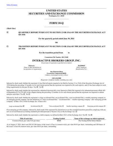 Thumbnail Interactive Brokers
 Quarterly Report 2021-q2