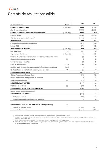 Thumbnail Nexans Financial Statement 2013