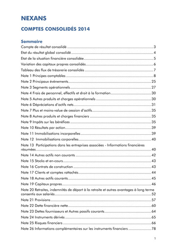 Thumbnail Nexans Financial Statement 2014