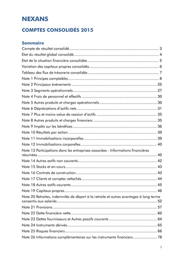 Thumbnail Nexans Financial Statement 2015