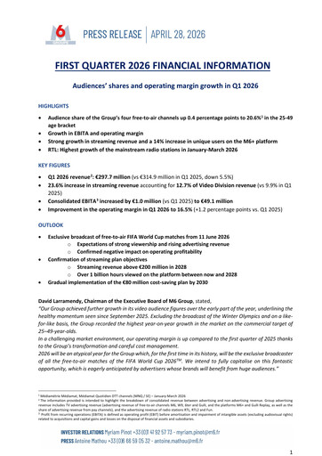 Thumbnail Métropole Télévision (Groupe M6) Quarterly Report 2026-q1