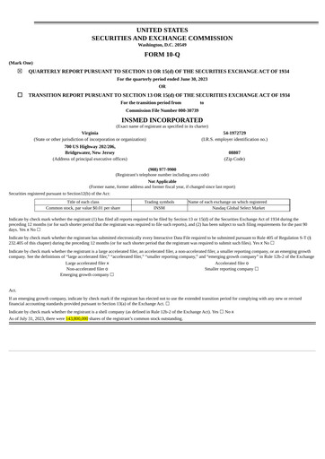Thumbnail Insmed Quarterly Report 2023-q2