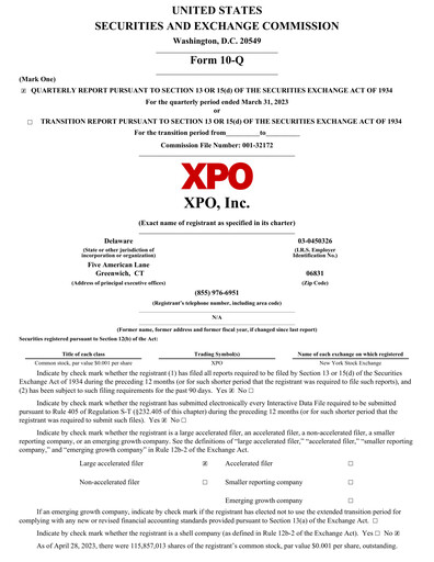 Thumbnail XPO Logistics Quarterly Report 2023-q1