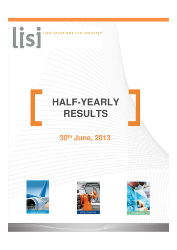 Thumbnail Lisi S.A. Half-year Report 2013