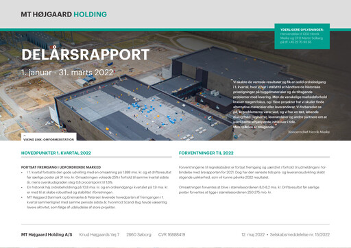Thumbnail MT Højgaard Holding Quarterly Report 2022-q1