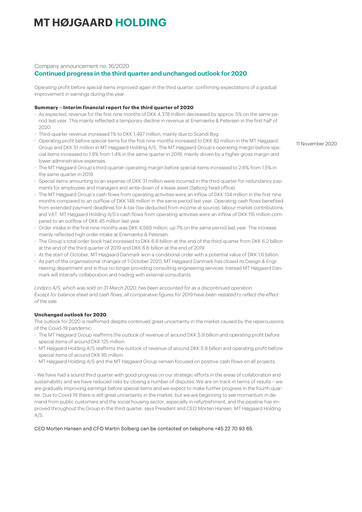 Thumbnail MT Højgaard Holding Quarterly Report 2020-q3