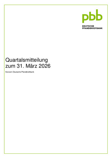 Vorschaubild Deutsche Pfandbriefbank Quartalsbericht 2026-q1