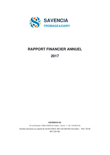 Miniature Savencia Fromage & Dairy Rapport financier 2017