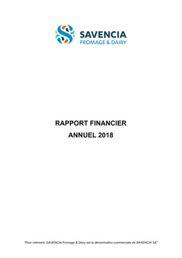 Miniature Savencia Fromage & Dairy Rapport financier 2018