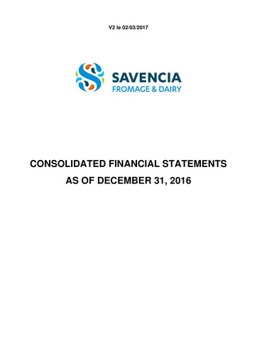Thumbnail Savencia Fromage & Dairy Financial Statement 2016