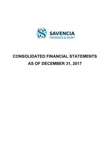 Thumbnail Savencia Fromage & Dairy Financial Statement 2017