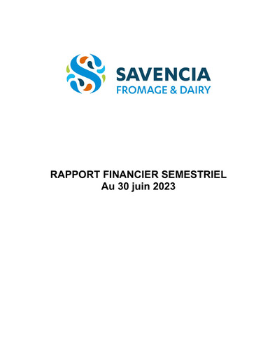 Thumbnail Savencia Fromage & Dairy Half-year Report 2023-h1