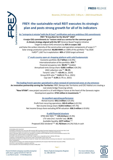 Thumbnail Frey SA Annual Report 2022