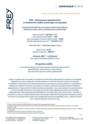 Thumbnail Frey SA Annual Report 2020