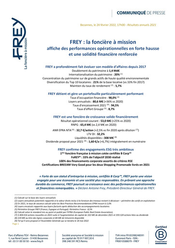 Thumbnail Frey SA Annual Report 2021