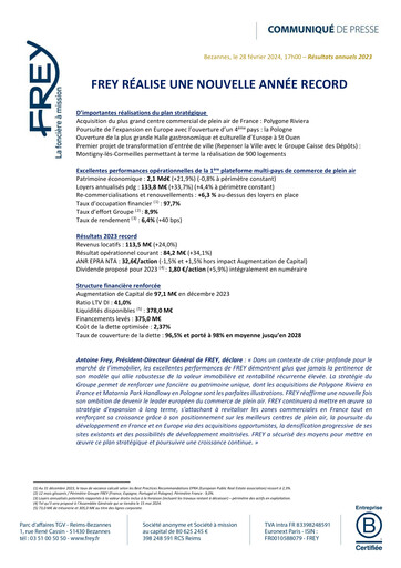 Thumbnail Frey SA Annual Report 2023