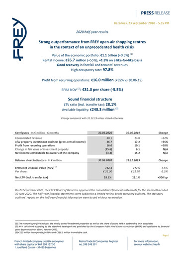 Thumbnail Frey SA Half-year Report 2020