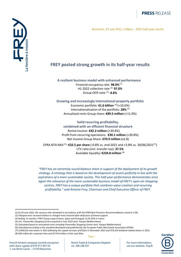 Thumbnail Frey SA Half-year Report 2022