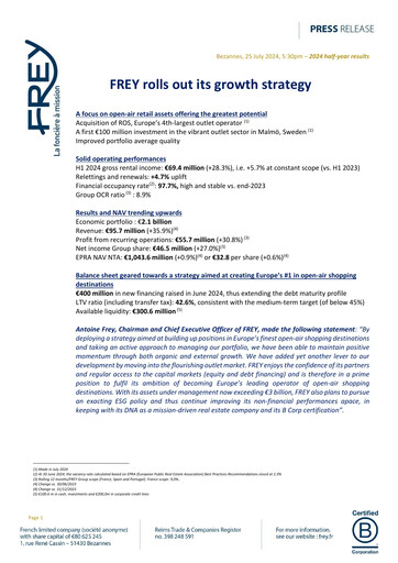 Thumbnail Frey SA Half-year Report 2024