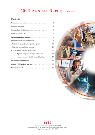 Miniature Groupe CRIT  Rapport annuel 2005