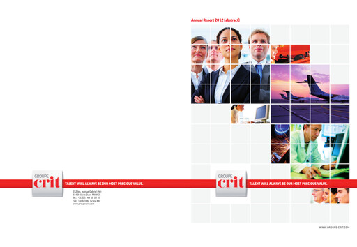 Miniature Groupe CRIT  Rapport annuel 2012